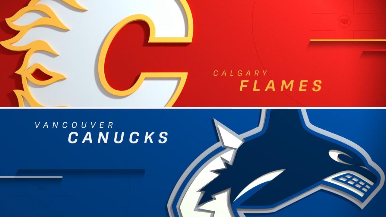 Vancouver Canucks win 3-2 against Flames