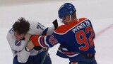 Podkolzin, Cirelli drop gloves after Oilers levy big hit on Hagel