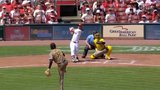 Juan Brito launches his first major-league homer against Padres