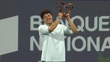 Shelton lifts National Bank Open trophy in front of fans in Montreal