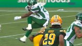 Roughriders’ Conley makes eye-popping backwards hurdle over defender