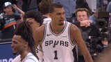 Spurs’ Wembanyama pulls up from half court to drill halftime buzzer-beater