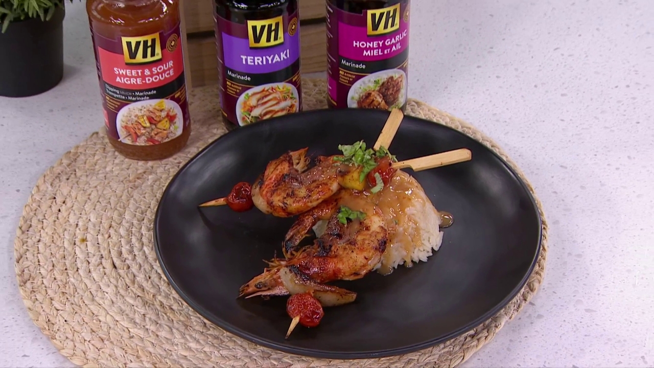 Brochettes de poulet et saucisses miel et ail - 5 ingredients 15 minutes