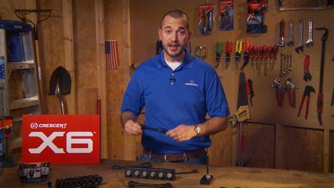 Crescent X6 4-in-1 Black Oxide Spline Ratcheting SAE Wrench
