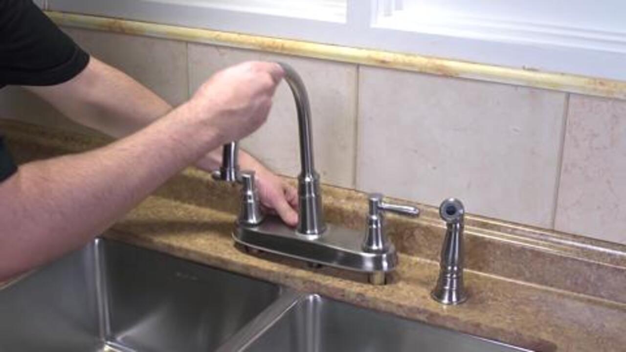 Cantara High-Arc 2-Handle Standard Kitchen Faucet with Side Sprayer in Polished Chrome Cantara High-Arc 2-Handle Standard Kitchen Faucet with Side Sprayer in Polished Chrome