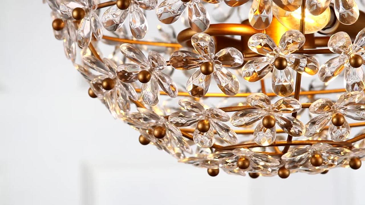 JONATHAN Y JYL9021A Georgian 15 Stone/Metal LED Flush Mount Antique Gold/White Contemporary Transitional for Kitchen Living Room JONATHAN Y JYL9021A Georgian 15 Stone/Metal LED Flush Mount Antique Gold/White Contemporary Transitional for Kitchen Living Room