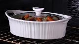 Corningware Entree Baker, Oval, with Glass Cover, French White, 1.5 qt - 2 pieces