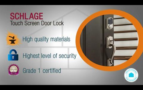 Schlage BE469NXVCAM619 Camelot Touchscreen Deadbolt Satin Nickel