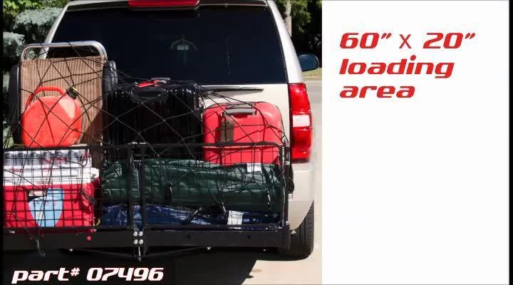 500 lb. Capacity 60 in. x 20 in. Steel Folding Hitch Cargo Carrier for 2  in. Receiver