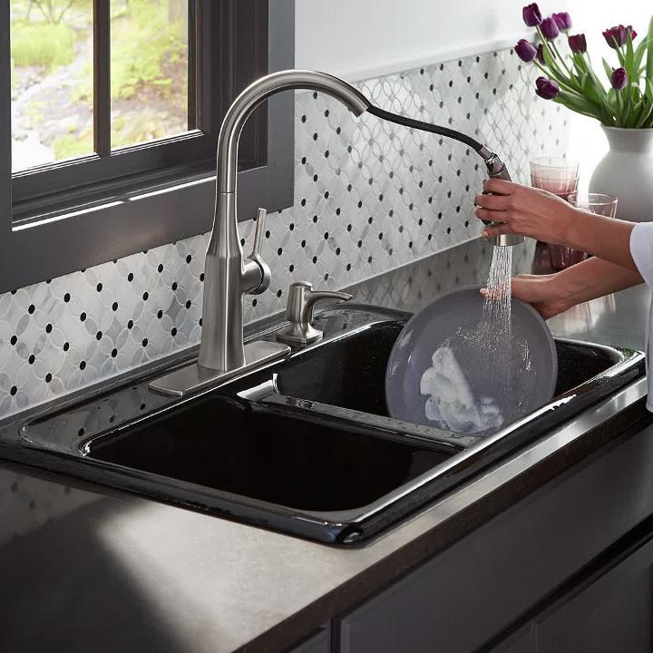 Rubicon Single-Handle Pull-Down Sprayer Kitchen Faucet in Vibrant Stainless Rubicon Single-Handle Pull-Down Sprayer Kitchen Faucet in Vibrant Stainless