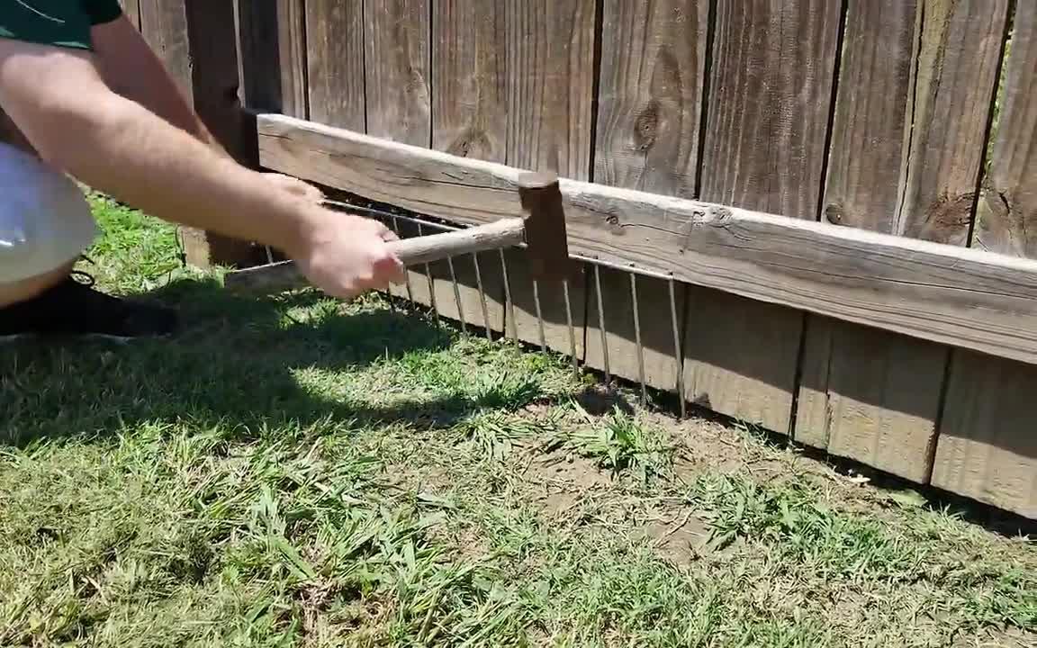 Neighbors dog shop digging under fence