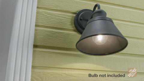 Hampton Bay - 1-Light Zinc Outdoor Wall Barn Light Sconce Lantern