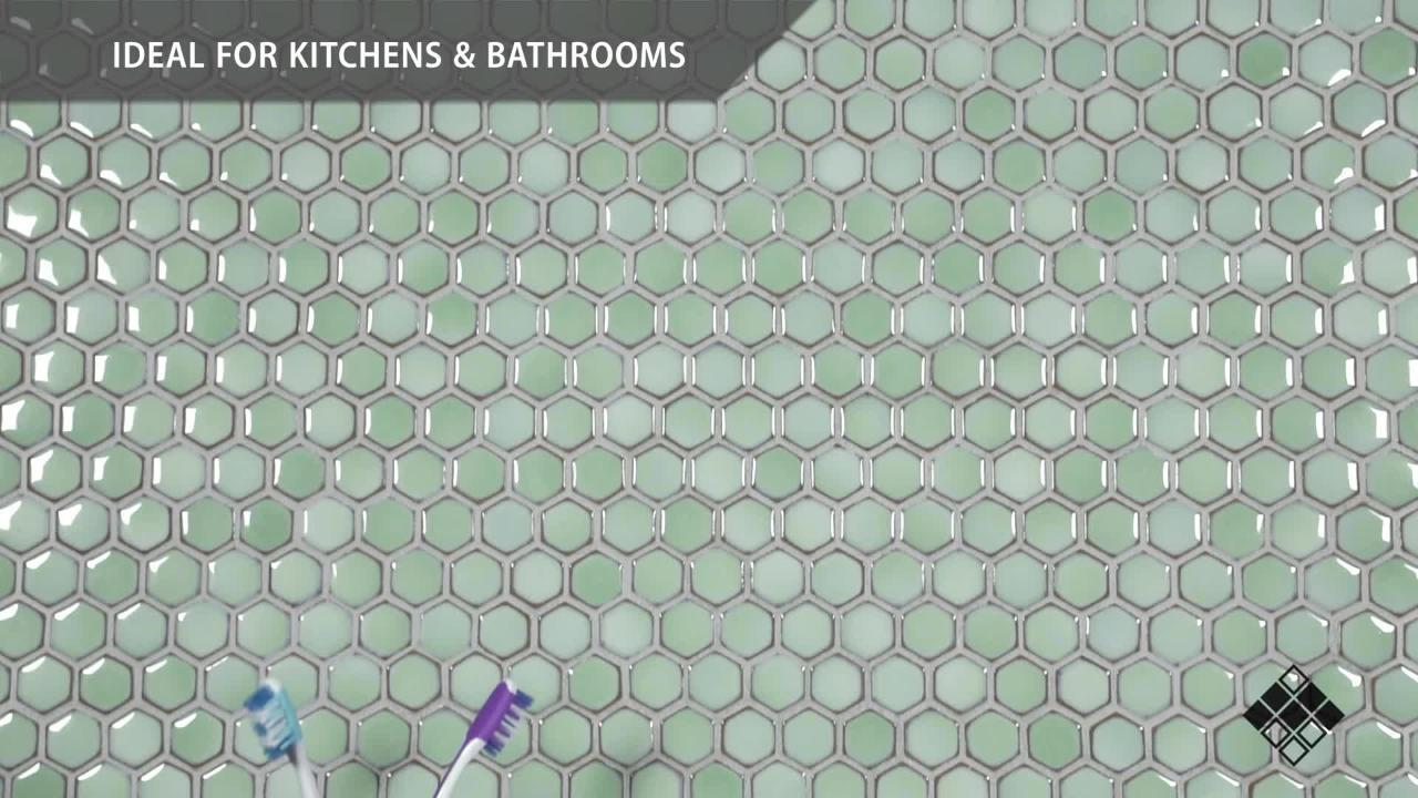 Merola Tile Hudson 1 in. Hex Mint Green 11-7/8 in. x 13-1/4 in