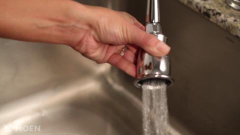 ミョンアページ MOEN Sleek Single-Handle Pull-Down Sprayer Bar Faucet
