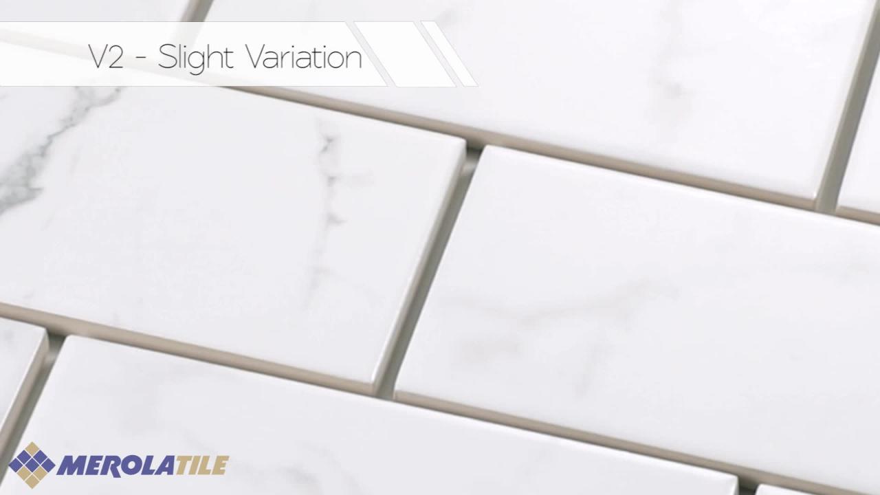 Merola Tile Classico Carrara Glossy 3 in. x 6 in. Ceramic Subway Wall Tile (6.03 sq. ft. / case)