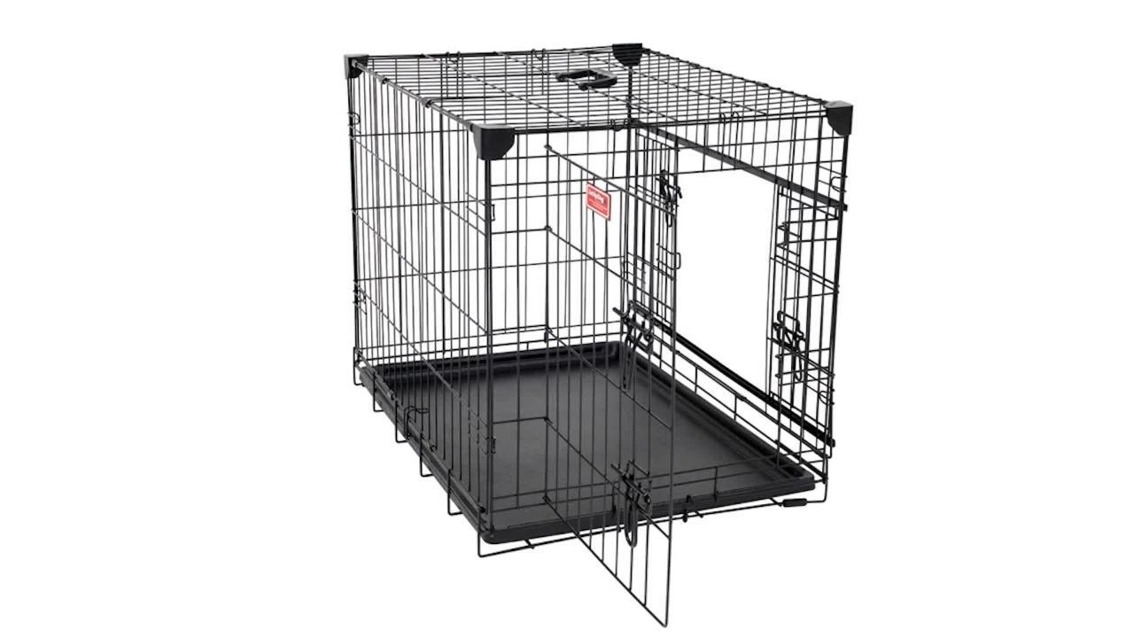 lucky dog sliding double door wire dog crate 36 inch