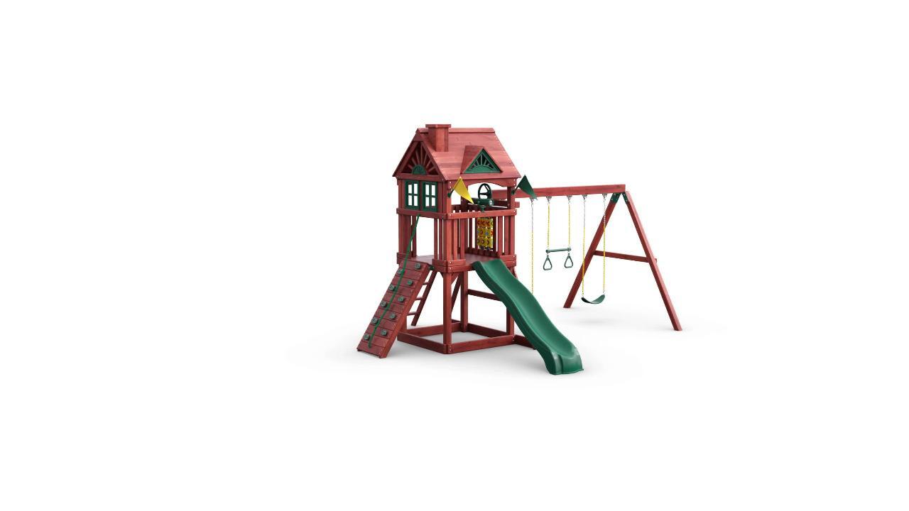 Gorilla Playsets Nantucket II Wooden Outdoor Playset with Wave 