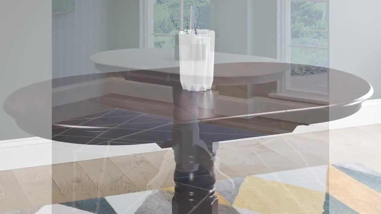 extendable round glass table