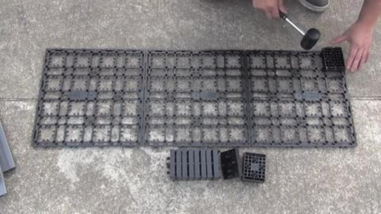 NewTechWood - 4.32 sq. ft. Deck-A-Floor Premium Modular Composite Outdoor Flooring System Kit in Spanish Walnut