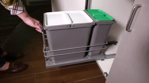 Solo Kitchen Waste Bin 300mm Unit 20L Single Container Slate