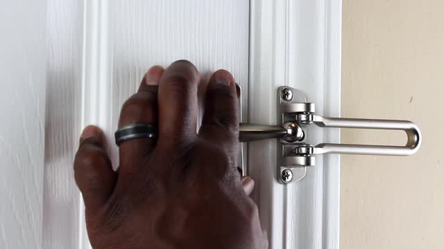 Satin Nickel Swing Door Guard Satin Nickel Swing Door Guard