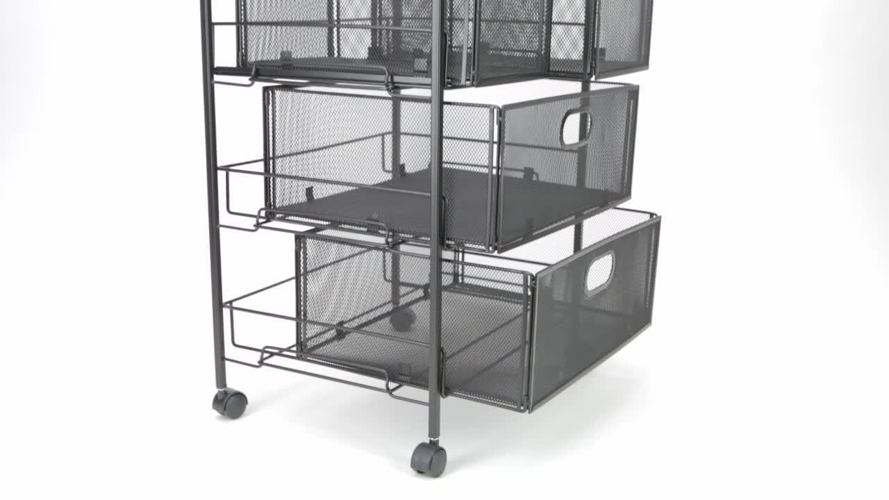 Rubbermaid Commercial Products Open Sided Xtra 4-Shelf Cart in Black  RCP409600BLA - The Home Depot
