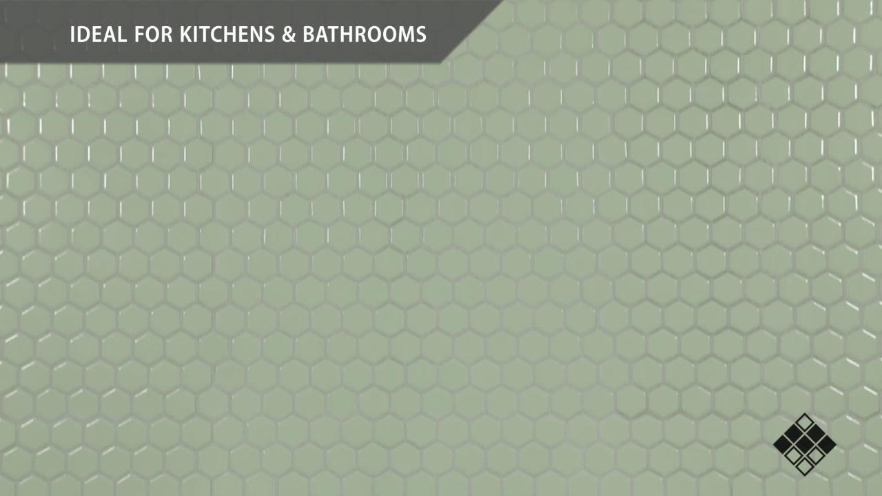 Merola Tile Metro 1 in. Hex Glossy Mint 10-1/4 in. x 11-7/8 in