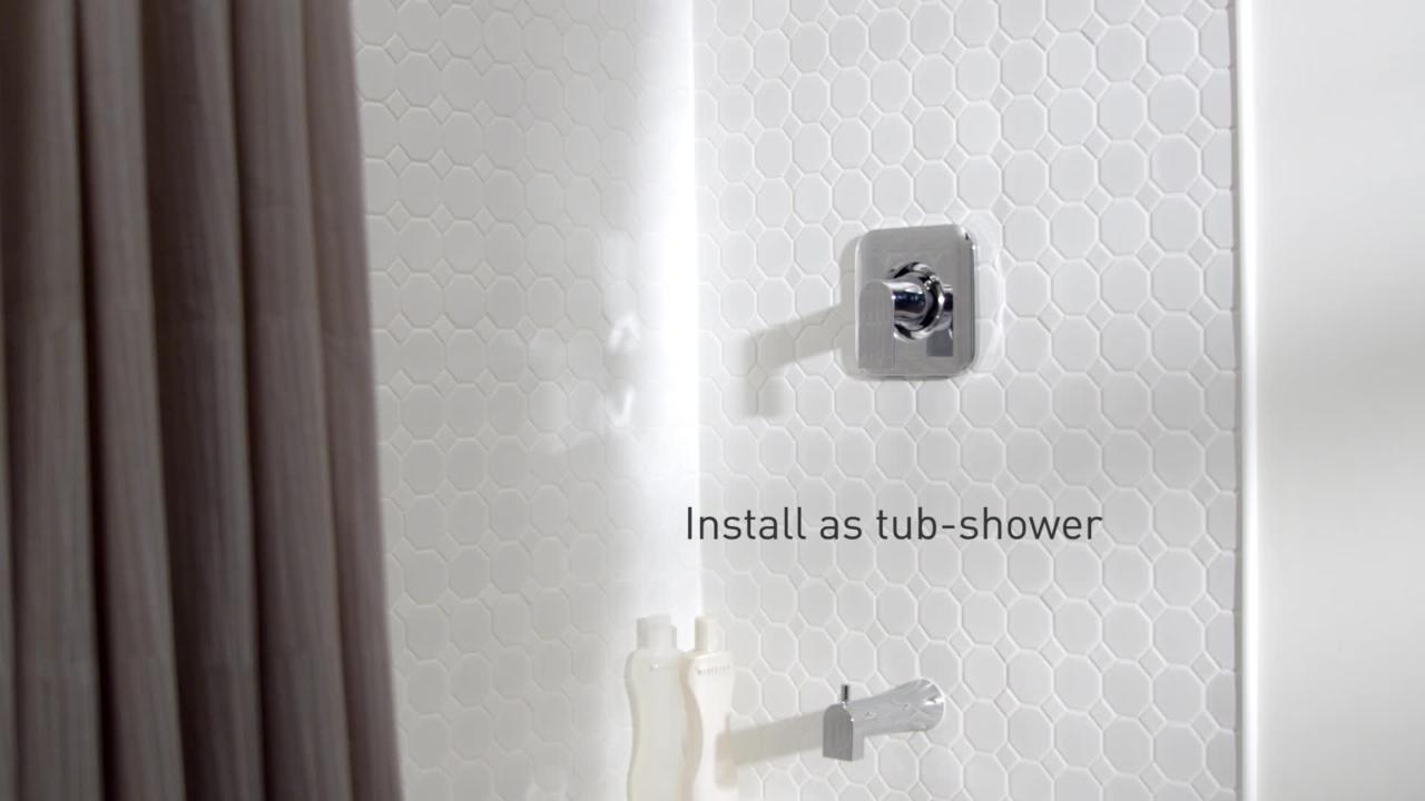 Genta Single-Handle 1-Spray Tub and Shower Faucet in Chrome with Shower Rod (Valve Included) Genta Single-Handle 1-Spray Tub and Shower Faucet in Chrome with Shower Rod (Valve Included)