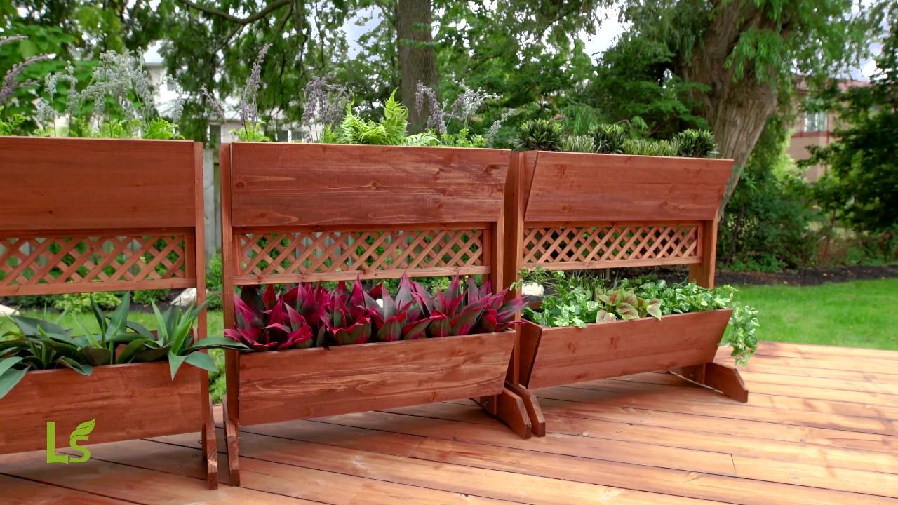 Rustic Dark Brown Wood Patio Planter Deck Box Outdoor Garden Deck Planting 