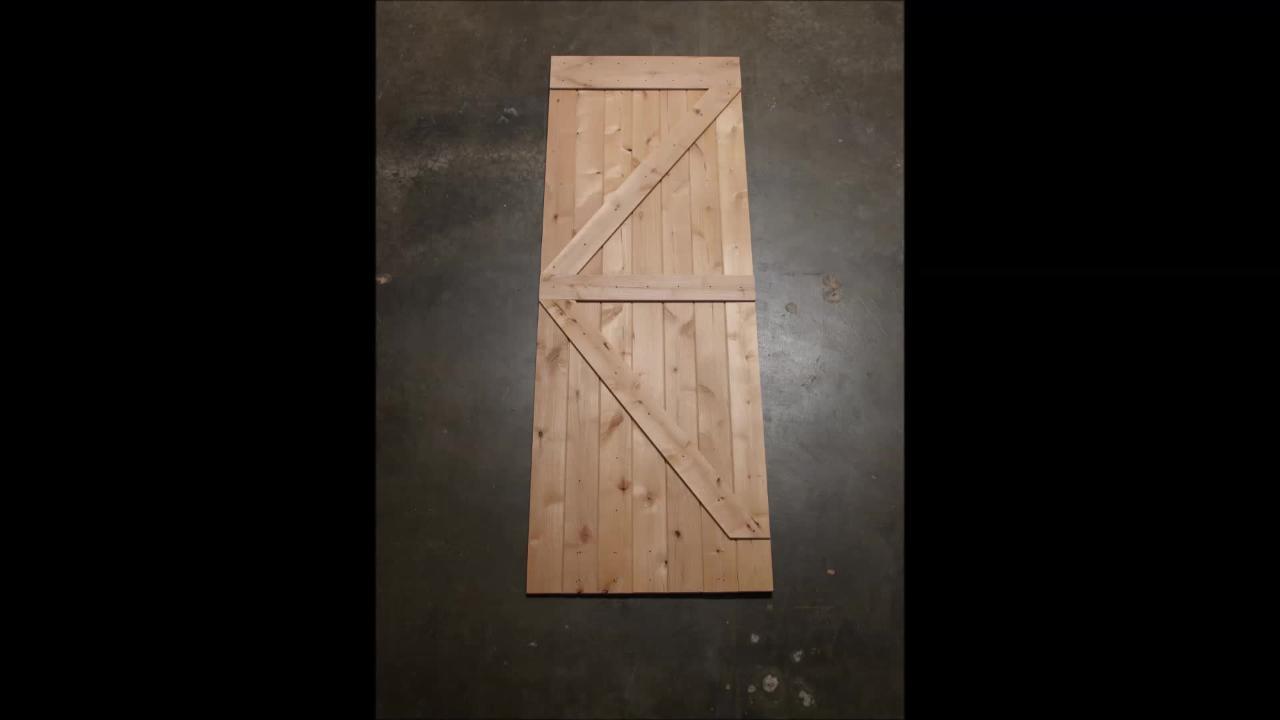 x-Brace Wood Barn Door Fully Assembled