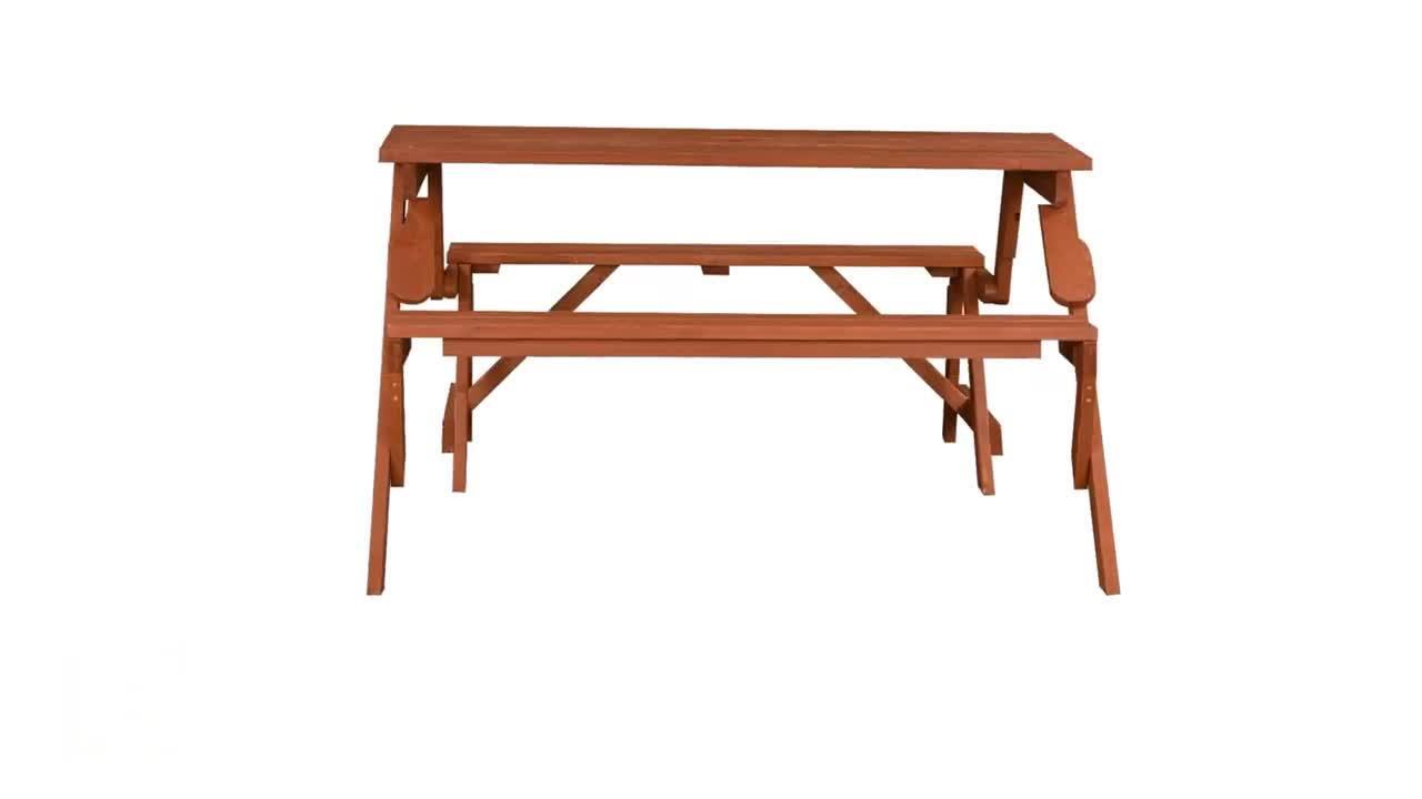 Leisure season convertible picnic best sale table and garden bench