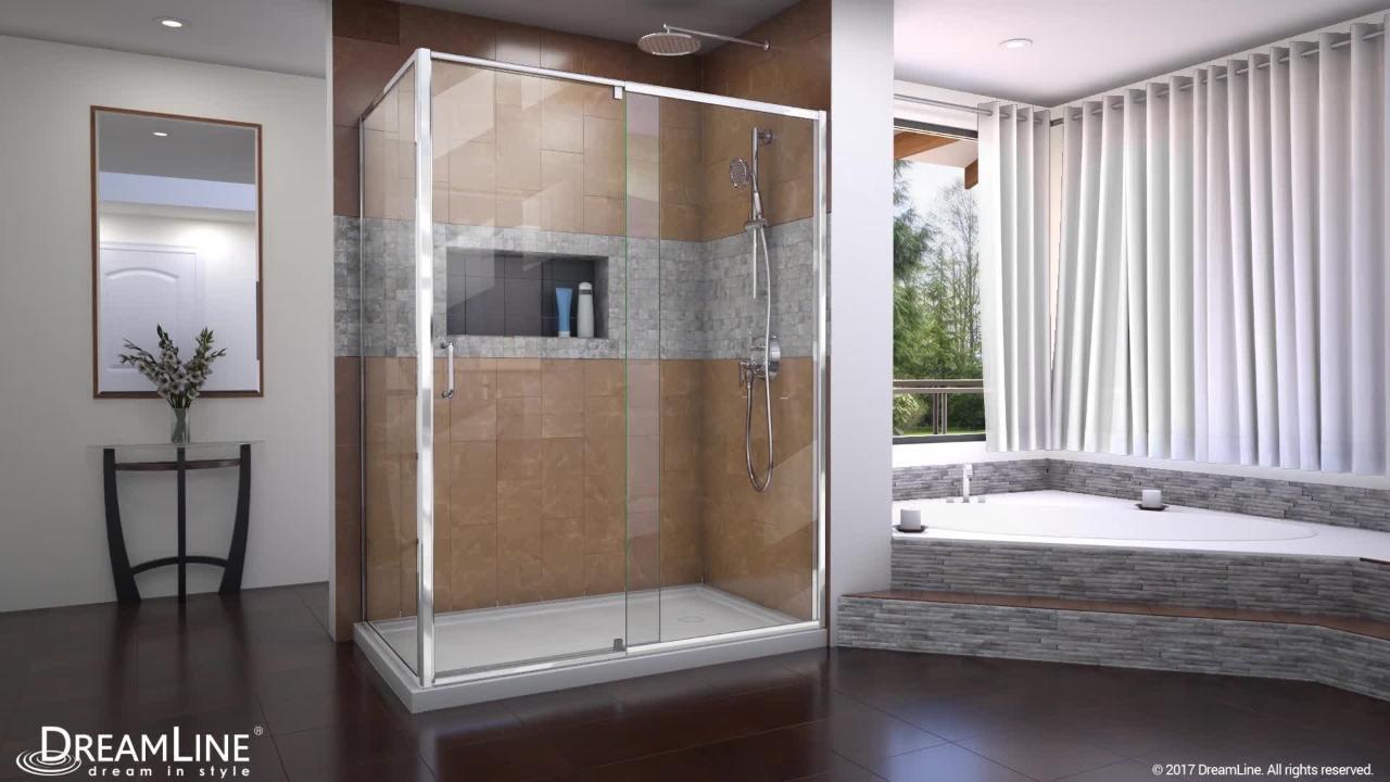 Cornerview Shower Enclosure, Base, and Backwall Kit - Dreamline