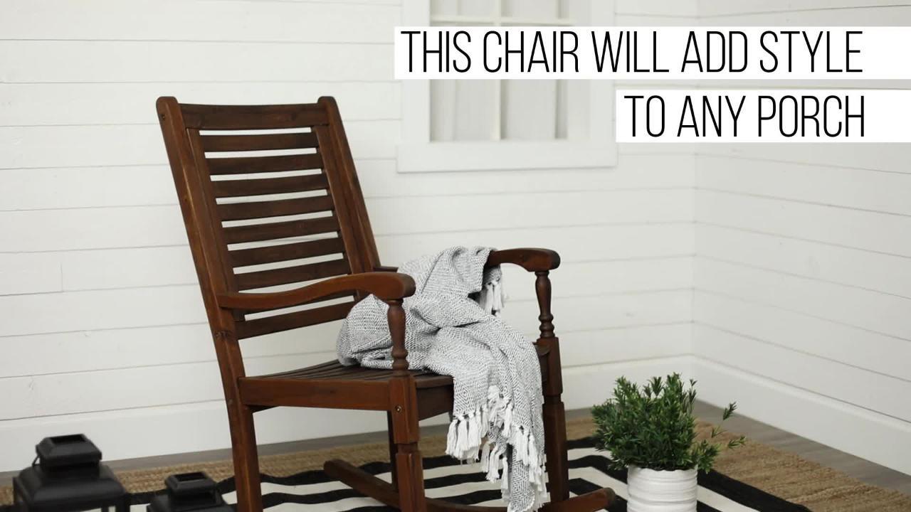 boardwalk dark brown acacia wood outdoor rocking chair