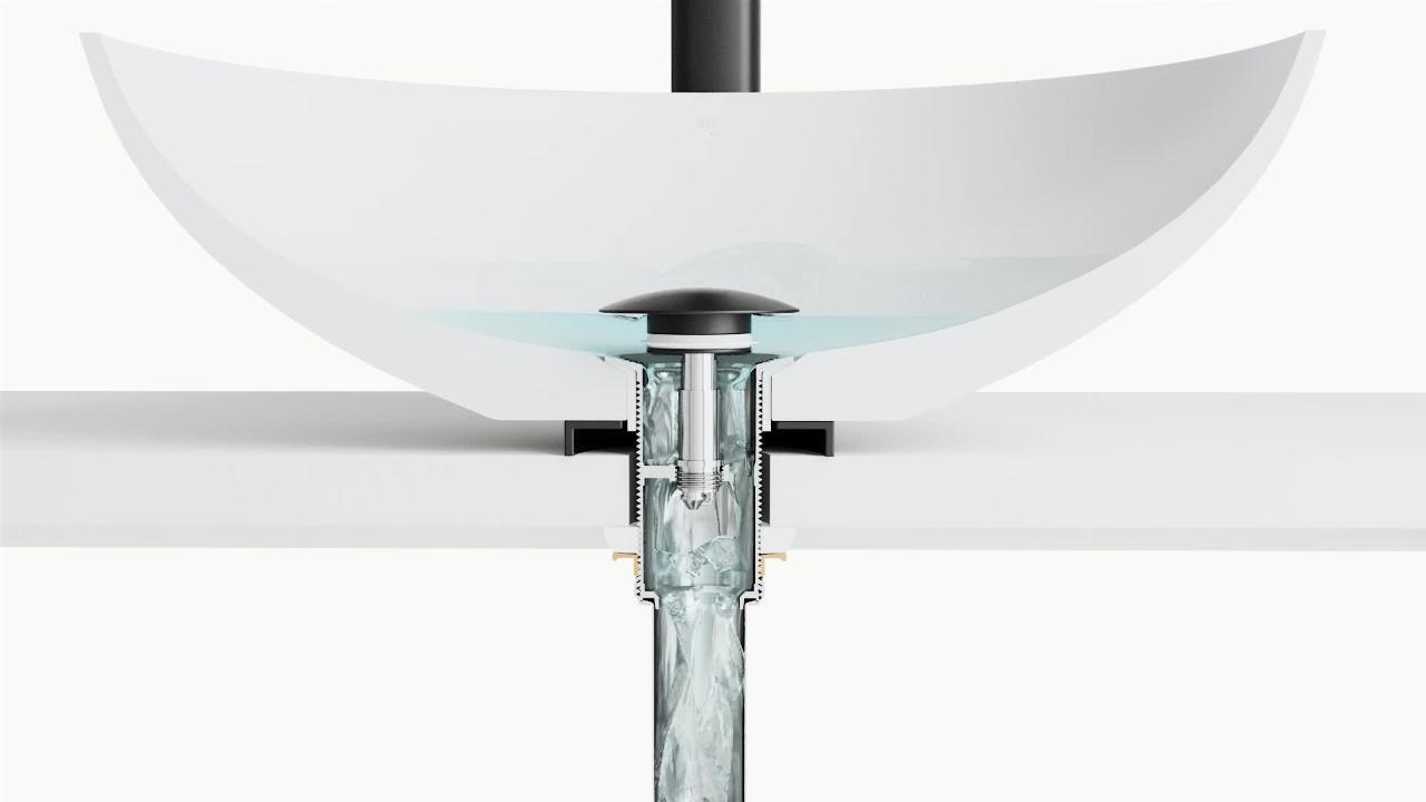 VIGO Vessel Bathroom Sink Pop-Up Drain and Mounting Ring in Brushed Nickel