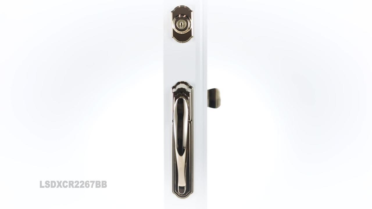 Ideal Security Bright Brass Coated Zinc Storm Door Pull Handle With Key Lock Set Lsdxcr2267bb The Home Depot