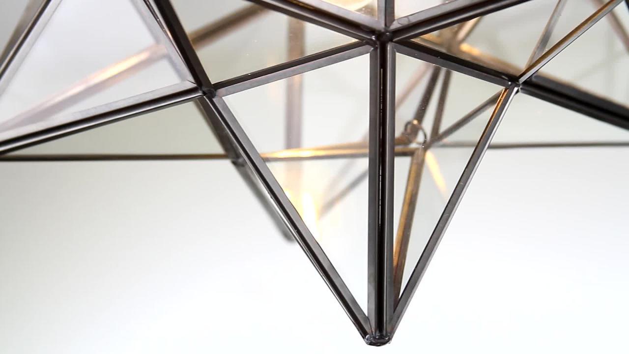 JONATHAN Y Stella 12 in. Oil Rubbed Bronze Moravian Star Flush Mount ...