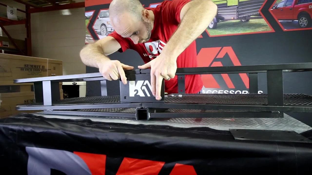 DK2 500 lb. Capacity 60 in. x 20 in. Steel Folding Hitch Cargo