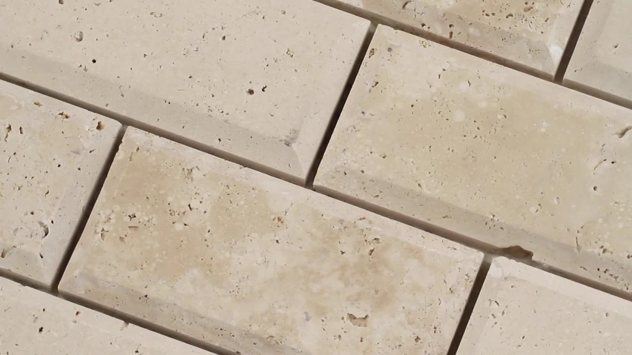 MSI Tuscany Ivory 12 in. x 12 in. x 10mm Honed Beveled Travertine Mesh-Mounted Mosaic Tile (10 sq. ft. / case) MSI Tuscany Ivory 12 in. x 12 in. x 10mm Honed Beveled Travertine Mesh-Mounted Mosaic Tile (10 sq. ft. / case)