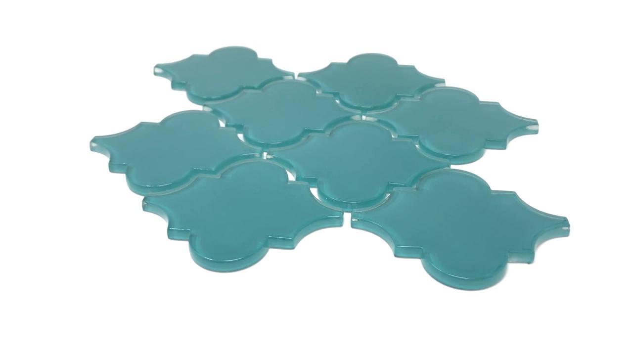 Giorbello Dark Teal 4 in. x 12 in. x 8mm Glass Subway Tile (5 sq. ft./Case)