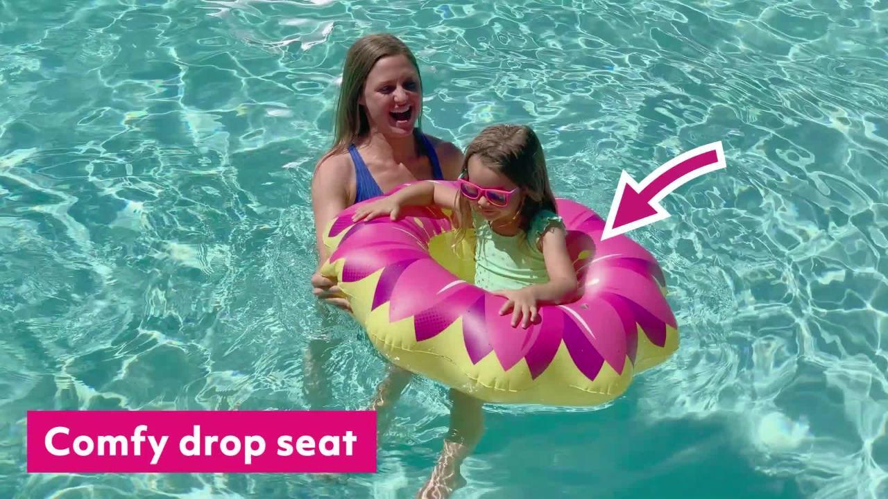 Splash Swim Inflatable Ring Float Toy Pool Raft Water Training 30" Pink Donut 