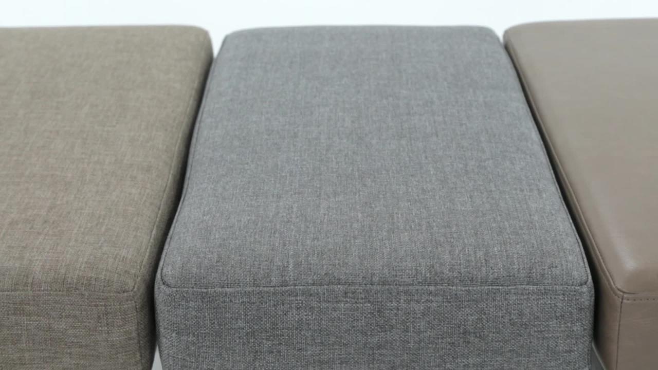 Bedroom Tweed Look Polyester Fabric for Living Room SIMPLIHOME Milltown 44 inch Wide Rectangle Large Ottoman Bench Mink Brown Footrest Stool Contemporary Modern 
