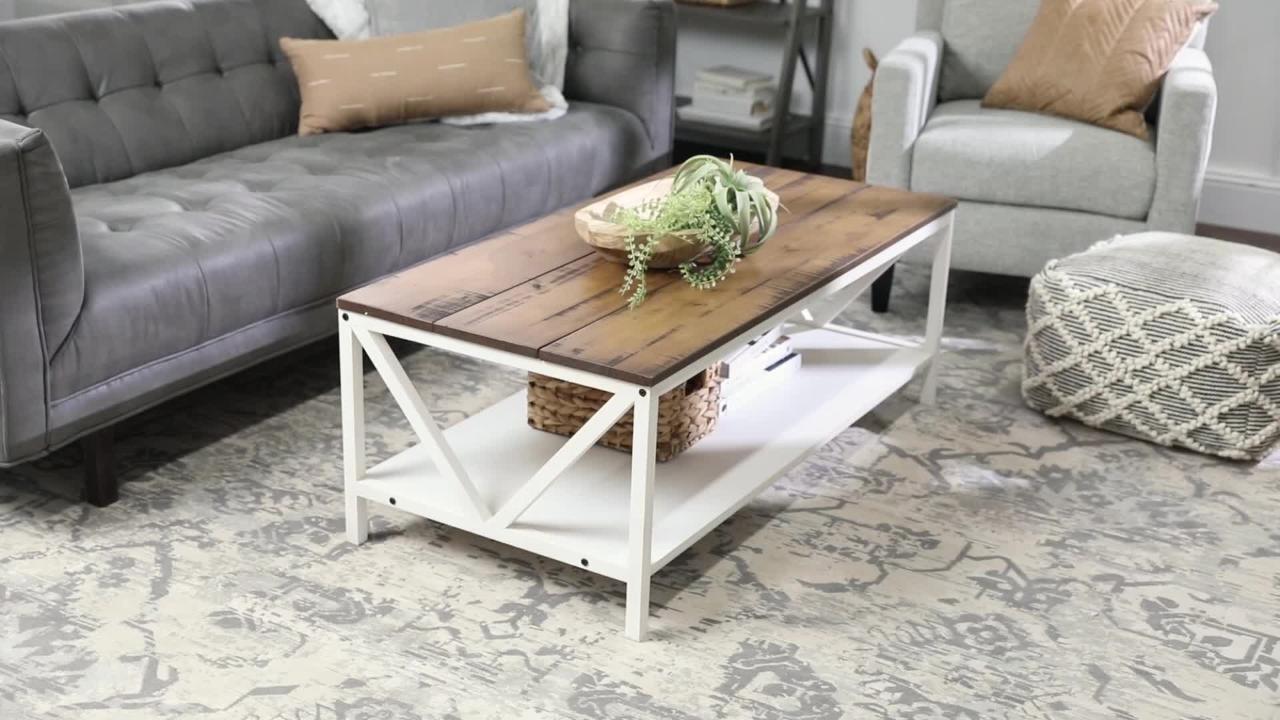 whitewashed gray coffee table