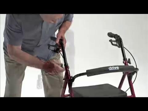 Drive Medical Adjustable Height Rollator Rolling Walker with