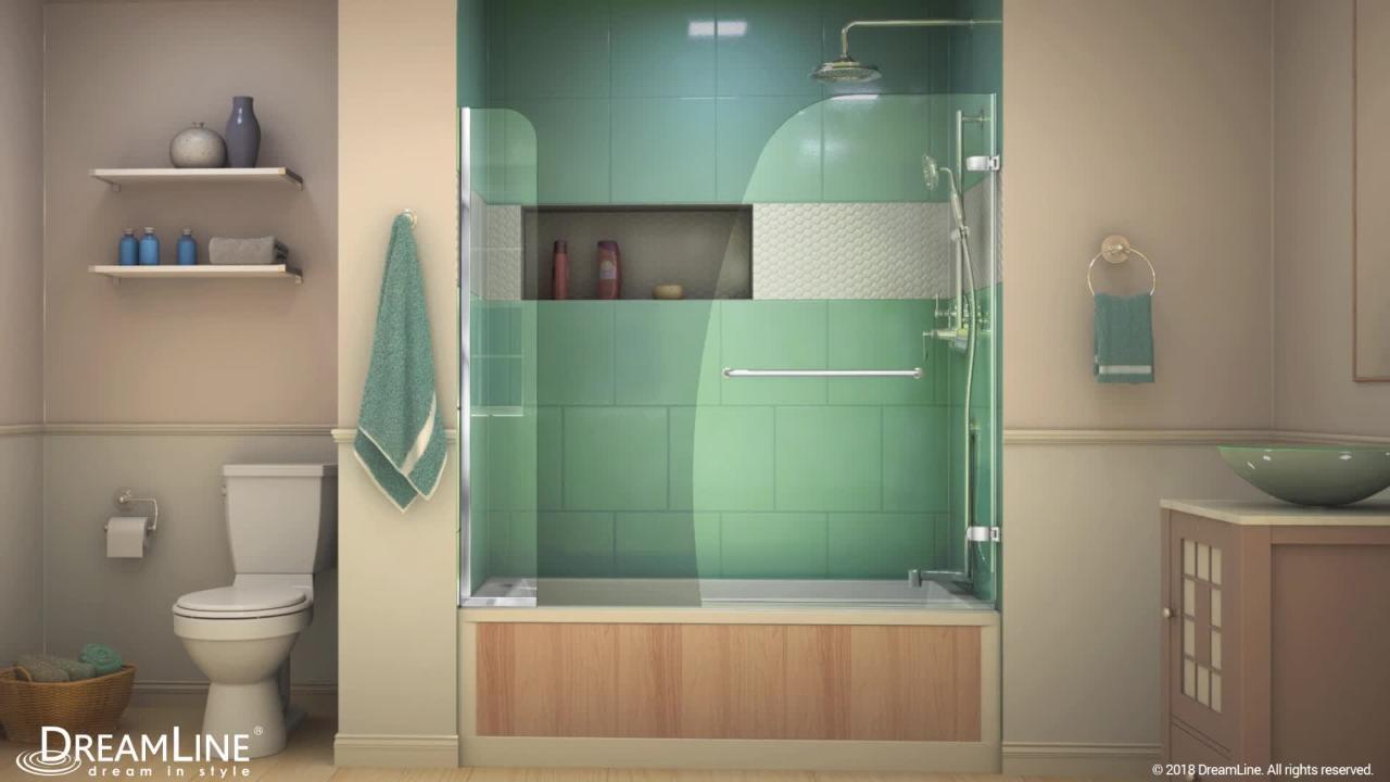 Aqua Uno 60 in. x 58 in. Semi-Frameless Hinged Tub Door in Brushed Nickel