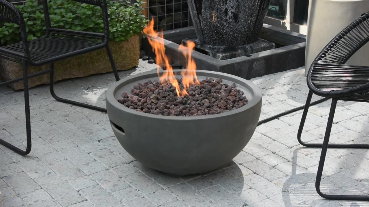 Nantucket 26 in. Round Concrete Natural Gas Fire Bowl in Athens Gray