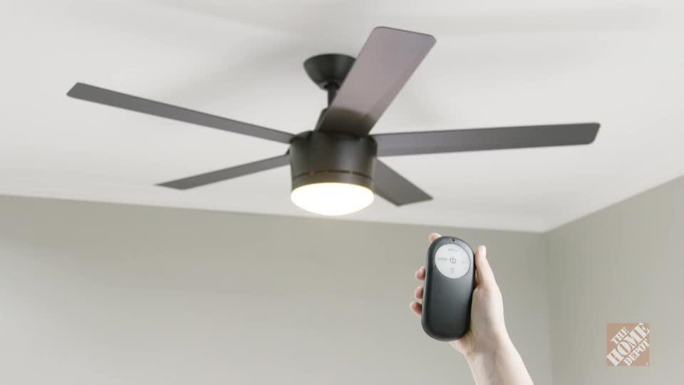 Home Decorators Merwry 52 in Integrated LED Indoor Brushed Nickel Ceiling Fan 