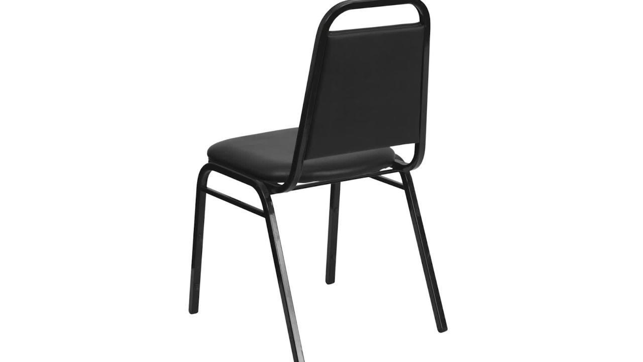 Vinyl Upholstered Stack Banquet Chair, Black