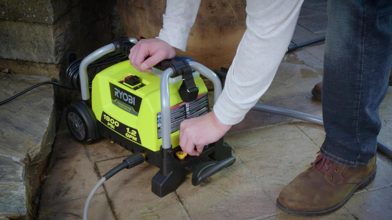 1900 PSI 1.2 GPM Cold Water Wheeled Corded Electric Pressure Washer