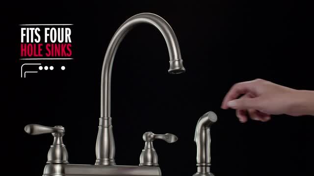Porter 2-Handle Standard Kitchen Faucet with Side Sprayer in Oil Rubbed Bronze Porter 2-Handle Standard Kitchen Faucet with Side Sprayer in Oil Rubbed Bronze