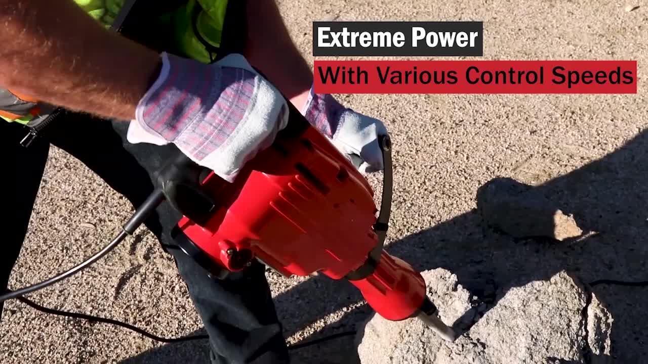 XtremepowerUS 2200-Watt 24 in. Heavy-Duty Electric Jackhammer Demolition Hammer Concrete Breaker Tool Kit